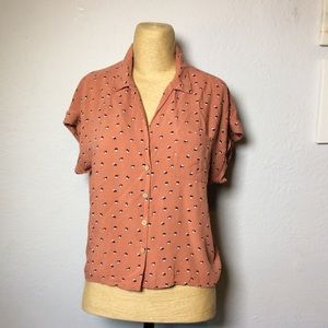 Kaii Los Angels Crop Button Up Top